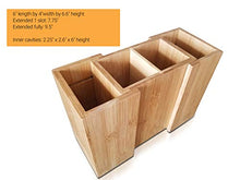 Load image into Gallery viewer, Bamboo Expandable Cooking Utensil Kitchen Tool Holder | Natural Spatula Spoon Caddy | Counter Stove Top Organizer by SplashSoup