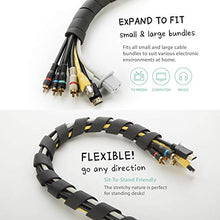 Load image into Gallery viewer, 10-ft Cable Slinky Soft and Flexible Rubber Spiral Cord Wrap (2-ft X 5 pcs) Black
