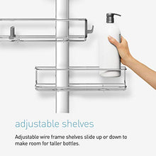 Load image into Gallery viewer, simplehuman Adjustable Shower Caddy Stainless Steel and Anodized Aluminum, Standard