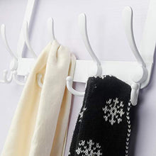 Load image into Gallery viewer, Dseap Over The Door Hook Hanger - 5 Tri Hooks, Heavy Duty Over The Door Towel Rack Coat Rack for Clothes Hat Towel, White, 2 Packs