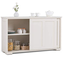 Load image into Gallery viewer, Costzon Kitchen Storage Sideboard, Antique Stackable Cabinet for Home Cupboard Buffet Dining Room (Cream White with Sliding Door)