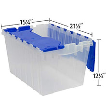 Load image into Gallery viewer, Akro-Mils 66486CLDBL 12-Gallon Plastic Storage KeepBox with Attached Lid, 21-1/2-Inch by 15-Inch by 12-1/2-Inch, Semi Clear