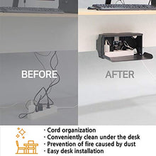 Load image into Gallery viewer, TAP-UP Cable Box, Desk Mounted Cable Management Box, Cord Organizer - Easy to Install Without Drilling Any Holes to Your Desk (Gray)