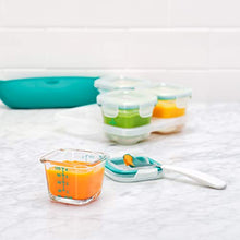 Load image into Gallery viewer, OXO Tot Glass Baby Blocks Food Storage Containers, Teal, 4 oz