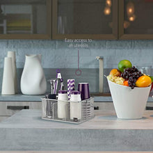 Load image into Gallery viewer, Utensil Holder By Mindspace, Kitchen Condiment Organizer and Flatware Utensil Caddy | The Mesh Collection, Silver