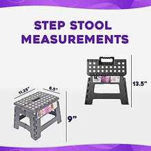 Load image into Gallery viewer, Totally Living 9" Inch Folding Step Stool | Lightweight Anti-Skid & Non-Slip Design | Collapsible Stepping Stool | 300 lb Capacity | Grey