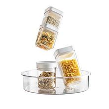 Load image into Gallery viewer, EN'DA Lazy Susan Cabinet Organizer Turntable Clear Home Organization Adjustable Divided Storage Bin For Seasoning,Candies,Snacks,Toys,Toiletries-12 Inches