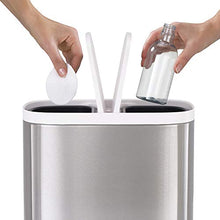Load image into Gallery viewer, Joseph Joseph Split Step Trash Can Recycle Bin Dual Compartments Removable Buckets, 1.6 Gallon/6 Liter, Stainless Steel