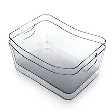 Load image into Gallery viewer, BINO Clear Plastic Storage Bin with Handles (2PK- Large) - Plastic Storage Bins for Kitchen, Cabinet, and Pantry Organization and Storage - Home Organizers and Storage - Refrigerator and Freezer