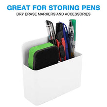Load image into Gallery viewer, MoKo Pack of 2 Magnetic Dry Erase Marker Holder, Magnetic Pen Pencil Holder Storage Organizer for Whiteboard, Refrigerator and Other Magnetic Surfaces, White