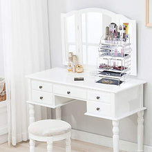 Load image into Gallery viewer, jxgzyy Clear Acrylic Makeup Organizer, Consists of 4 Large Capacity Separated Organizers, 7 Tier Stackable Storage Drawers for Cosmetic Brush Jewelry Skincare Lipstick( 9.5" x 6" x 16",Transparent)