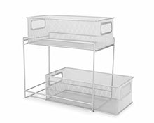 Load image into Gallery viewer, Artestia Bathroom Cabinet Organizer,Under Sink Organizers and Storage,2-Tier Mesh Steel Double Sliding Cabinet Basket Organizer/Drawer, Vanity Storage Organizer Bathroom (Silver)