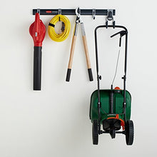 Load image into Gallery viewer, Rubbermaid FastTrack Garage Organization All-in-One Rail & Hook Wall Hanging Kit, 6 Piece, Black