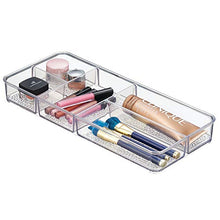 Load image into Gallery viewer, iDesign Rain Plastic Divided Vanity Organizer, Storage Tray for Cosmetics, Makeup, and Accessories on Vanity, Countertop, Bathroom, or Cabinet, 5 Compartments, 5 Compartments, Clear
