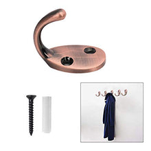 Load image into Gallery viewer, GoYonder Coat Hooks Wall Mounted Robe Hook Towel Hat Coat Key Hooks Bronze Single Wall Mounted Hook Hangers Screws (Red Copper)