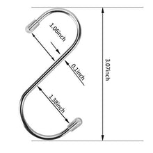 Load image into Gallery viewer, Heavy Duty S Hooks, Stainless Steel S Shaped Hooks for Hanging Kitchenware Pan Pots Utensils Closet Clothes Bags Towels Plants Kitchen Hooks Hanger, 3 inch(10 PCS)