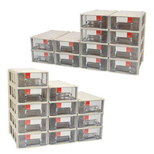 Load image into Gallery viewer, ZIIYAN Set of 12 Plastic Desktop Stackable Modular Craft Small Parts Hardware Drawers Organizer Containers Cabinet Storage Boxes with Compartments
