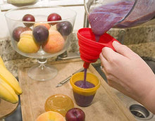 Load image into Gallery viewer, WeTest 8 PCS Silicone Collapsible Funnel Set, Foldable Kitchen Funnel for Water Bottle Liquid Transfer Food Grade (Blue/Red/Orange/Green) (LJ-CJ-121402)