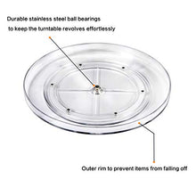 Load image into Gallery viewer, Lazy Susan Turntable Food Storage Container for Cabinets, Pantry, Refrigerator, Countertops, BPA Free - Spinning Organ-izer Rack for Spices, Condiments, Baking Supplies - 9" Round,Clear