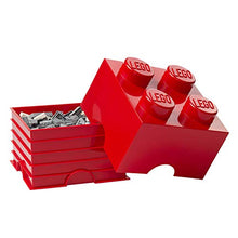 Load image into Gallery viewer, LEGO Brick 4 Knobs Stackable Storage Box, Red, 5.7 Litre