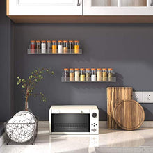 Load image into Gallery viewer, VAEHOLD Acrylic Spice Rack Wall Mount Organizer Clear Wall Spice Rack With Shelf Ends for Kitchen Cabinet Door - 2 Pack 11 4/5‘’ Shelves