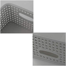Load image into Gallery viewer, Kiddream Set of 6 Plastic Weave Storage Basket Pantry Organizing Bin (grey)