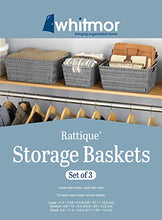 Load image into Gallery viewer, Whitmor Rattique Storage Baskets - Grey (3 Piece Set)