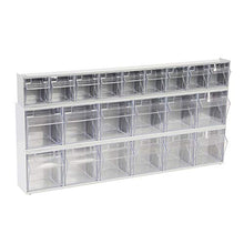 Load image into Gallery viewer, OEMTOOLS 21-Bin Set, Store Small Hardware 23.9” x 11.9”, Labels Included, Organization and Storage, Easy to Mount, Gray
