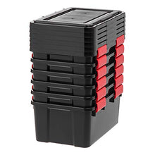 Load image into Gallery viewer, IRIS USA UCB-SS WEATHERTIGHT Storage Box, 19 Qt, Black/Red, 6 Pack