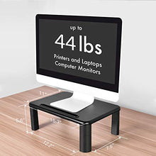 Load image into Gallery viewer, HUANUO Adjustable Monitor Stand Riser - 3 Height Adjustable Computer Monitor Stand with Phone Holder for Desk, Printer, Laptop, Computer Monitor Riser for Home & Office Use