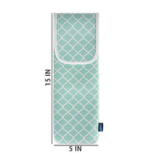 Load image into Gallery viewer, Bluecell Aqua Blue Quatrefoil Water-resistant Neoprene Curling Iron Holder Flat Iron Curling Wand Travel Cover Case Bag Pouch 15 x 5 Inches