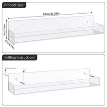 Load image into Gallery viewer, VAEHOLD Acrylic Spice Rack Wall Mount Organizer Clear Wall Spice Rack With Shelf Ends for Kitchen Cabinet Door - 2 Pack 11 4/5‘’ Shelves