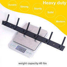 Load image into Gallery viewer, WEBI Coat Rack Wall Mounted,17-1/8 Inch Coat Hooks for Hanging Coats,Heavy Duty Metal Hook Rack Rail with 6 Double Dual Hooks Coat Hanger Wall Mount for Purse Clothes Jacket Backpack Entryway,Black