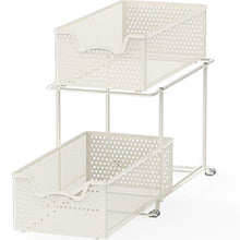 Load image into Gallery viewer, Simple Houseware 2 Tier Sliding Cabinet Basket Organizer Drawer, White
