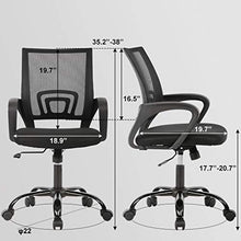 Load image into Gallery viewer, Home Office Chair Ergonomic Desk Chair Mesh Computer Chair with Lumbar Support Armrest Executive Rolling Swivel Adjustable Mid Back Task Chair for Women Adults, Black