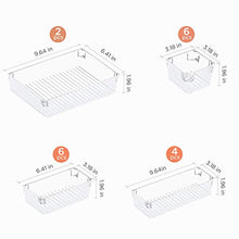 Load image into Gallery viewer, Puroma 18-pcs Desk Drawer Organizer Trays, 4 Different Sizes Large Capacity Plastic Bins Kitchen Drawer Organizers Bathroom Drawer Dividers for Makeup, Kitchen Utensils, Jewelries and Gadgets