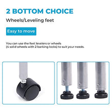 Load image into Gallery viewer, JS HANGER Wire Shelving Unit, 4-Tier Heavy Duty Height Adjustable Rolling Metal Shelves for Storage, 440 lbs Capacity, 23.23''W X 13.4''D X 47.24''H, Silver