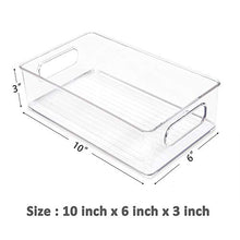 Load image into Gallery viewer, Vtopmart Stackable Clear Plastic Storage Bins, 4 Pack Food Organizer Bins with Handles for Refrigerator, Freezer, Cabinet, Kitchen, Pantry Organization, BPA Free, 10" Long