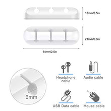 Load image into Gallery viewer, SOULWIT Cable Holder Clips, 3-Pack Cable Management Cord Organizer Clips Silicone Self Adhesive for Desktop USB Charging Cable Power Cord Mouse Cable Wire PC Office Home (White)