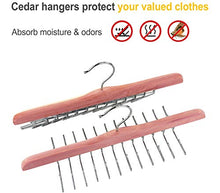Load image into Gallery viewer, TOPIA HANGER American Red Cedar Wooden Tie Racks for Closet, 24 Tie Hangers Organizer, High-Grade Space Saving Necktie Holder for Storage and Display (1-Pack) CT14T