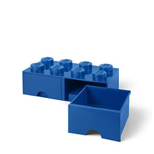Load image into Gallery viewer, Room Copenhagen LEGO Brick Drawer, 8 Knobs, 2 Drawers, Stackable Storage Box, Bright Blue (40061731)