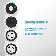 Load image into Gallery viewer, 360 Electrical 360529 PowerCurve 3.4A Surge Protector Power Strip with 5 Rotating Outlets, 2 USB Ports, 3.4A/17W USB Power, 6ft Power Cord and 1080 Joules Surge Protection Designed to Fit Large Plugs