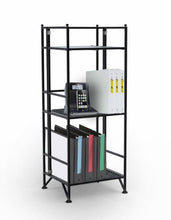 Load image into Gallery viewer, Convenience Concepts Xtra Storage 3-Tier Folding Metal Shelf, Black