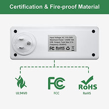Load image into Gallery viewer, (2-Pack) Toldear 3 Prong Power Strip Wall Outlet Extender with 6 Outlets(3 Sided), Outlet Splitter with Rotating Plug, Multi Plug Outlet for Travel, Home, Dorm, Office, 1700 Joules (2, 3-Prong)