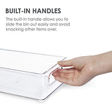 Load image into Gallery viewer, Vtopmart Stackable Clear Plastic Storage Bins, 4 Pack Food Organizer Bins with Handles for Refrigerator, Freezer, Cabinet, Kitchen, Pantry Organization, BPA Free, 10" Long