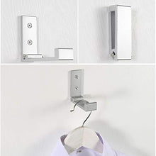 Load image into Gallery viewer, Latomex Folding Coat Hooks, Wall Hooks for Hanging Aluminum Alloy Cloth Hanger Coat Hanger Headphones Holder Headset Wall Hanger Hook- Pack of 4 (Silver)