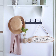 Load image into Gallery viewer, WEBI Coat Rack Wall Mounted,17-1/8 Inch Coat Hooks for Hanging Coats,Heavy Duty Metal Hook Rack Rail with 6 Double Dual Hooks Coat Hanger Wall Mount for Purse Clothes Jacket Backpack Entryway,Black