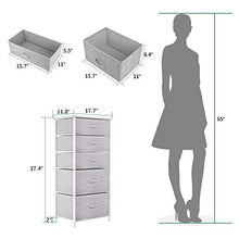Load image into Gallery viewer, YITAHOME Fabric Dresser with 5 Drawers - High Storage Tower, Organizer Unit for Bedroom, Living Room, Hallway, Closets & Nursery - Sturdy Steel Frame, Wooden Top & Easy Pull Fabric Bins - Light Grey