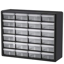 Load image into Gallery viewer, Akro-Mils 24 Drawer 10724, Plastic Parts Storage Hardware and Craft Cabinet, (20-Inch W x 6-Inch D x 16-Inch H), Black