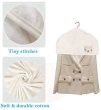 Load image into Gallery viewer, MISSLO Cotton Shoulder Covers for Clothes Hanging Breathable Garment Bag Clothing Dust Protector Closet Storage with 2" Gusset for Suit, Jacket, Shirt, Coat, Dress (Set of 12)